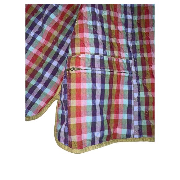 Vintage 90s L.L. Bean Women's Large Diamond Quilted Plaid Lining Barn Jacket - Picture 4 of 6